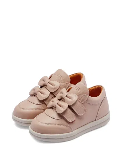 Donsje Kids' Zoena Bow-strap Sneakers In Pink