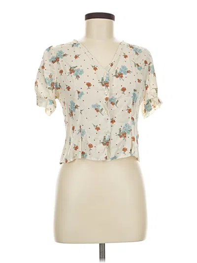 Pre-owned Don't Ask Why Short Sleeve Blouse In Ivory