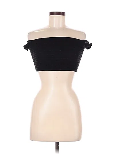 Pre-owned Don't Ask Why Short Sleeve Top Black Strapless Neckline Tops