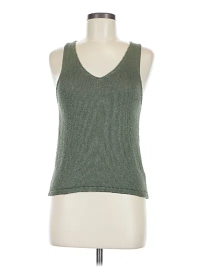 Pre-owned Don't Ask Why Sleeveless Top Green V Neck Tops