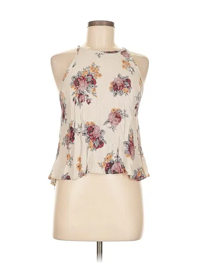 Pre-owned Don't Ask Why Tank Top Ivory Halter Neckline Tops In White