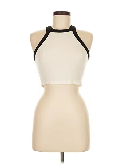 Pre-owned Don't Ask Why Tank Top Ivory Halter Neckline Tops In White