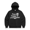 Dont Eat The Homies Black Peace Begins On Your Plate Hoodie In Black