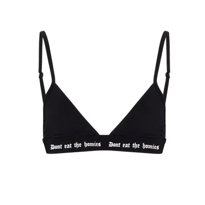 Dont Eat The Homies Women's Black  Bamboo Triangle Bra