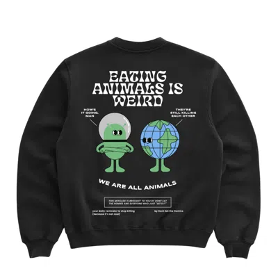 Dont Eat The Homies Women's Eating Animals Is Weird Crewneck - Black