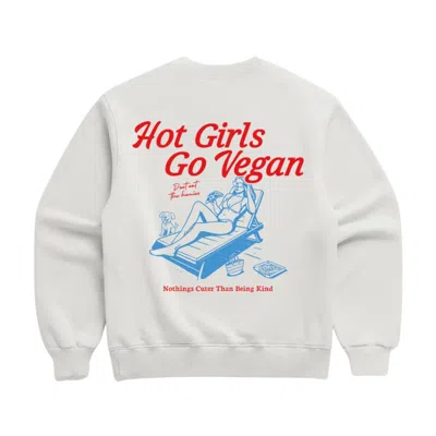 Dont Eat The Homies Women's Grey Hot Girls Go Vegan Crewneck In Gray