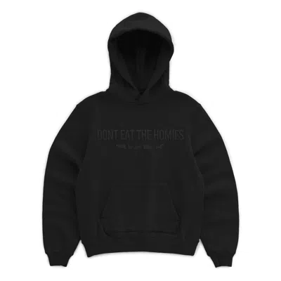 Dont Eat The Homies Women's Grey Three D Hoodie - Black On Black