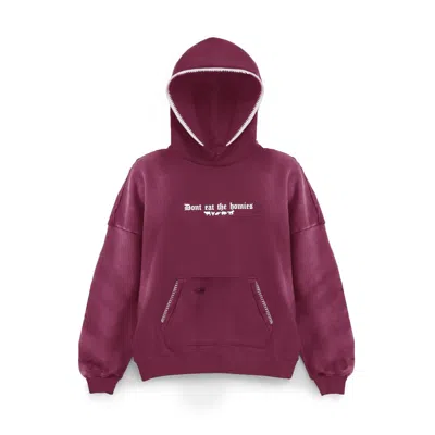 Dont Eat The Homies Women's Red Shoulder Print Distressed Hoodie - Rose Taupe