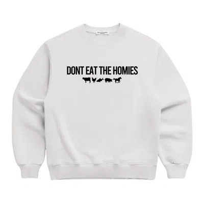 Dont Eat The Homies Women's Three D Crewneck - Grey In White