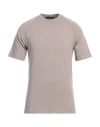 Donvich Man T-shirt Taupe Size Xxl Cotton, Elastane In Grey