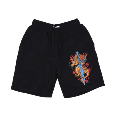 Doomsday Men's Tracksuit Shorts Dragon Sweat Shorts Black