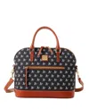 Dooney & Bourke Athletics Signature Domed Zip Satchel Purse In No Color
