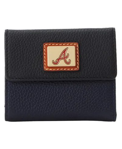 Dooney & Bourke Atlanta Braves Flap Credit Card Wallet In Navy