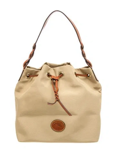 Pre-owned Dooney & Bourke Canvas Bucket Bag In Neutrals