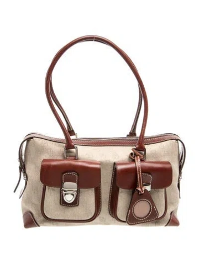 Pre-owned Dooney & Bourke Canvas Shoulder Bag In Green