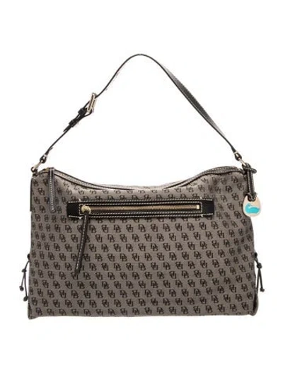 Pre-owned Dooney & Bourke Canvas Shoulder Bag In Grey