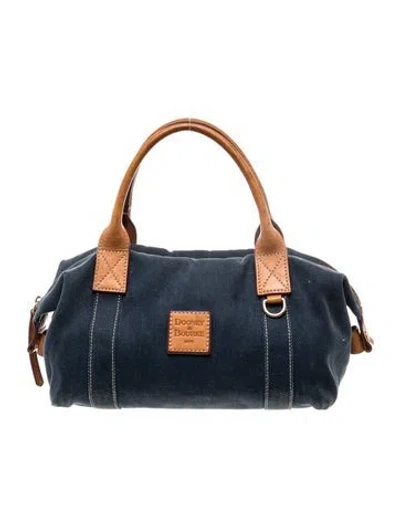 Pre-owned Dooney & Bourke Canvas Top Handle Bag In Blue