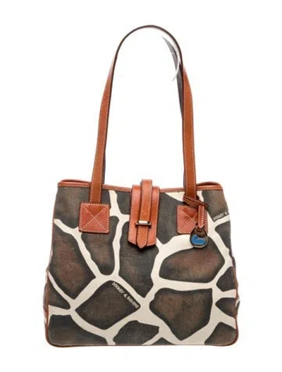 Pre-owned Dooney & Bourke Canvas Tote In Multicolor