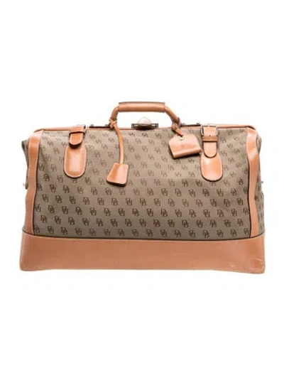 Pre-owned Dooney & Bourke Canvas Weekender Bag Vintage In Brown