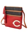 Dooney & Bourke Cincinnati Reds Infield Triple Zip Crossbody Purse In Red
