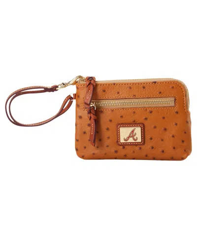 Dooney & Bourke Dooney Bourke Atlanta Braves Large Slim Wristlet In Brown