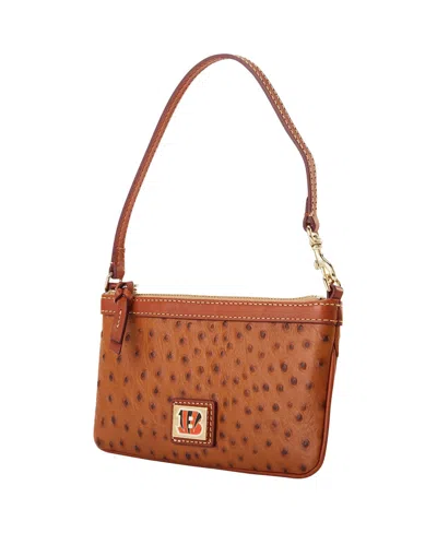 Dooney & Bourke Dooney Bourke Cincinnati Bengals Large Slim Wristlet In Brown