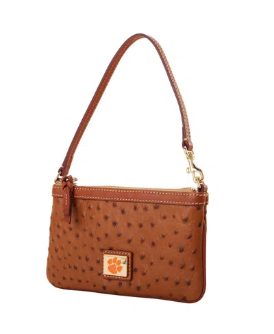 Dooney & Bourke Dooney Bourke Clemson Tigers Large Slim Wristlet In Brown