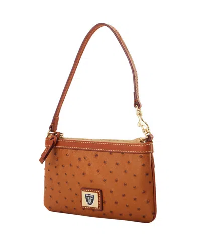 Dooney & Bourke Dooney Bourke Las Vegas Raiders Large Slim Wristlet In Brown