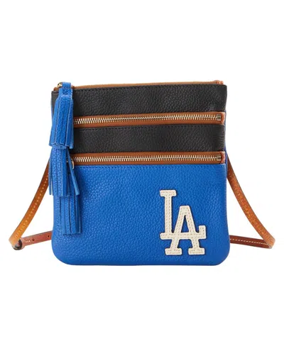 Dooney & Bourke Dooney Bourke Los Angeles Dodgers Infield Triple Zip Crossbody Purse In French Blu