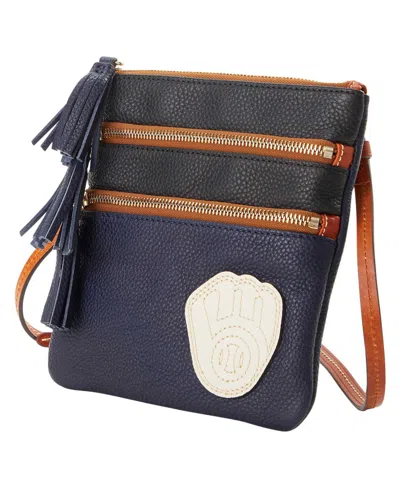 Dooney & Bourke Dooney Bourke Milwaukee Brewers Infield Triple Zip Crossbody Purse In Multi