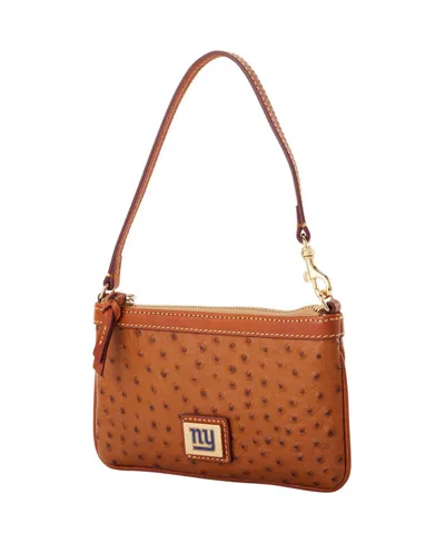 Dooney & Bourke Dooney Bourke New York Giants Large Slim Wristlet In Brown