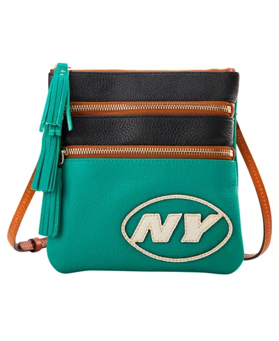 Dooney & Bourke Dooney Bourke New York Jets Infield Triple Zip Crossbody Purse In Blue