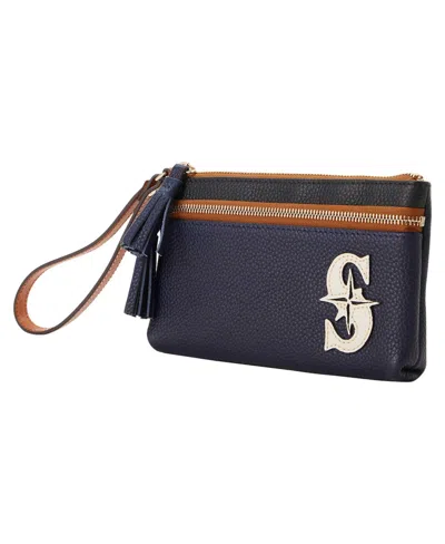 Dooney & Bourke Dooney Bourke Seattle Mariners Infield Double-zip Wristlet In Blue