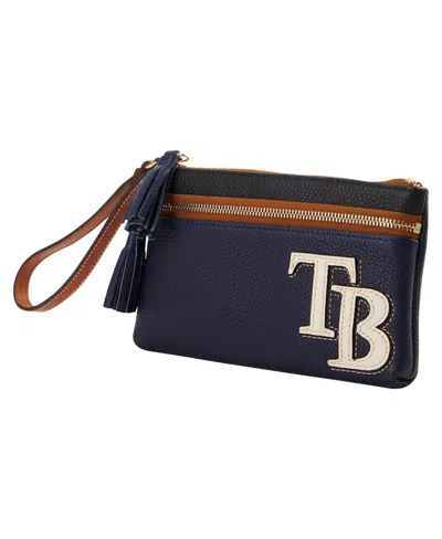 Dooney & Bourke Dooney Bourke Tampa Bay Rays Infield Double-zip Wristlet In Blue