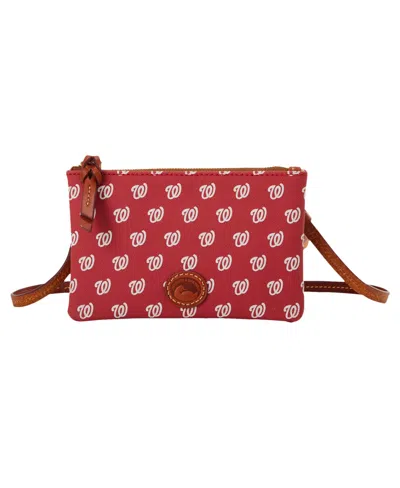 Dooney & Bourke Dooney Bourke Washington Nationals Top Zip Crossbody Purse In Brown