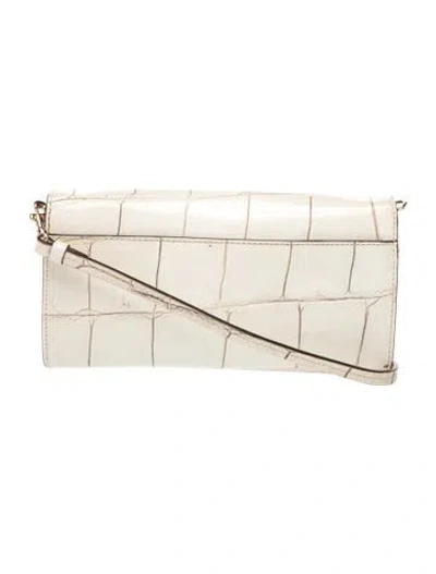 Pre-owned Dooney & Bourke Embossed Leather Clutch In Neutral