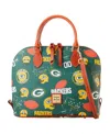 Dooney & Bourke Green Bay Packers Game Day Zip Zip Satchel In Multi
