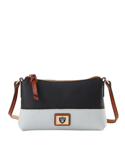Dooney & Bourke Halftime Izzy Las Vegas Raiders Water-resistant Leather Crossbody Purse In Gray