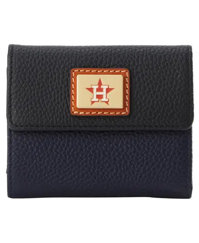 Dooney & Bourke Houston Astros Trifold Flap Credit Card Wallet In Navy