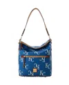 Dooney & Bourke Kansas City Royals Sporty Monogram Large Purse In Blue