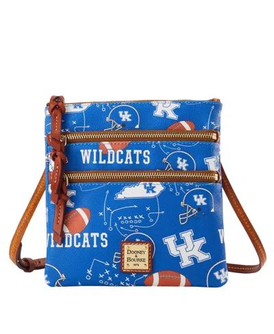 Dooney & Bourke Kentucky Wildcats Halftime Triple Zip Crossbody Bag In Blue