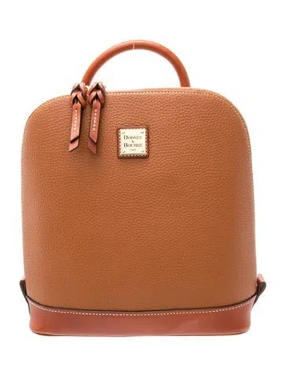 Pre-owned Dooney & Bourke Leather Backpack W/ Tags In Brown