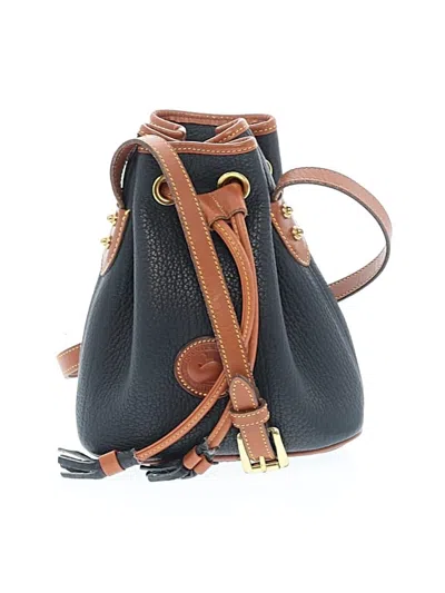 Pre-owned Dooney & Bourke Leather Bucket Bag In Black