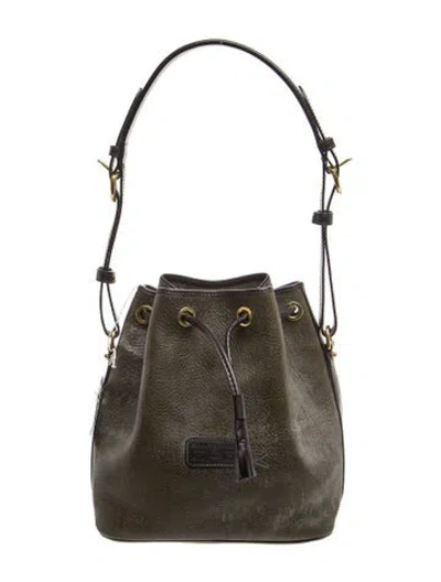 Pre-owned Dooney & Bourke Leather Bucket Bag In Green