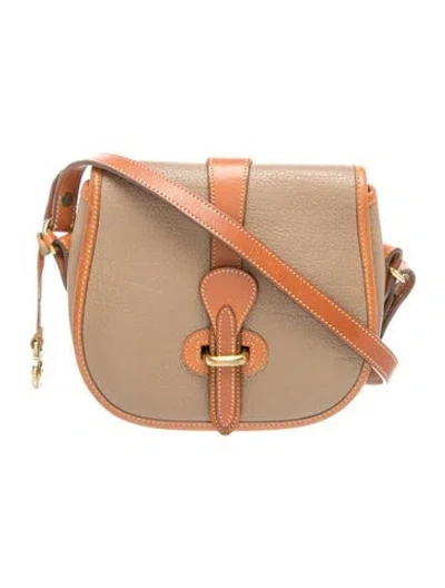 Pre-owned Dooney & Bourke Leather Crossbody Bag In Neutrals