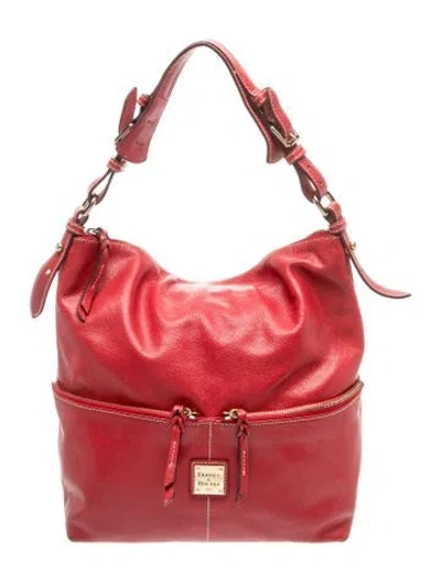 Pre-owned Dooney & Bourke Leather Hobo In Burgundy