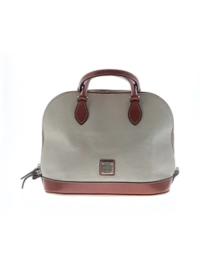Pre-owned Dooney & Bourke Leather Satchel In Gray