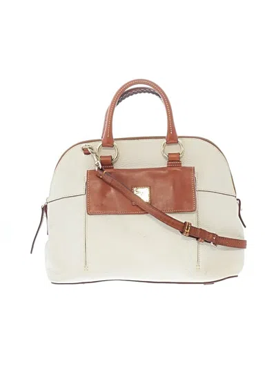 Pre-owned Dooney & Bourke Leather Satchel In Ivory