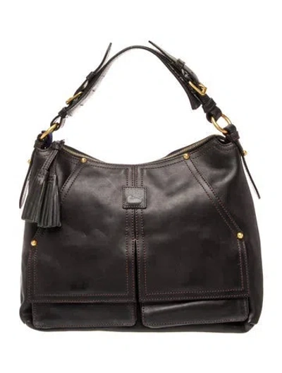 Pre-owned Dooney & Bourke Leather Shoulder Bag In Black