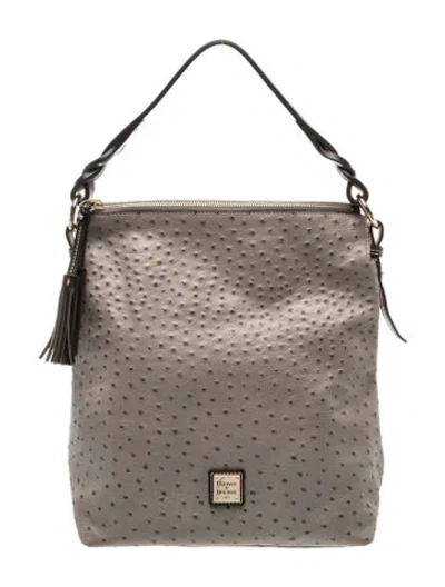 Pre-owned Dooney & Bourke Leather Shoulder Bag In Gray